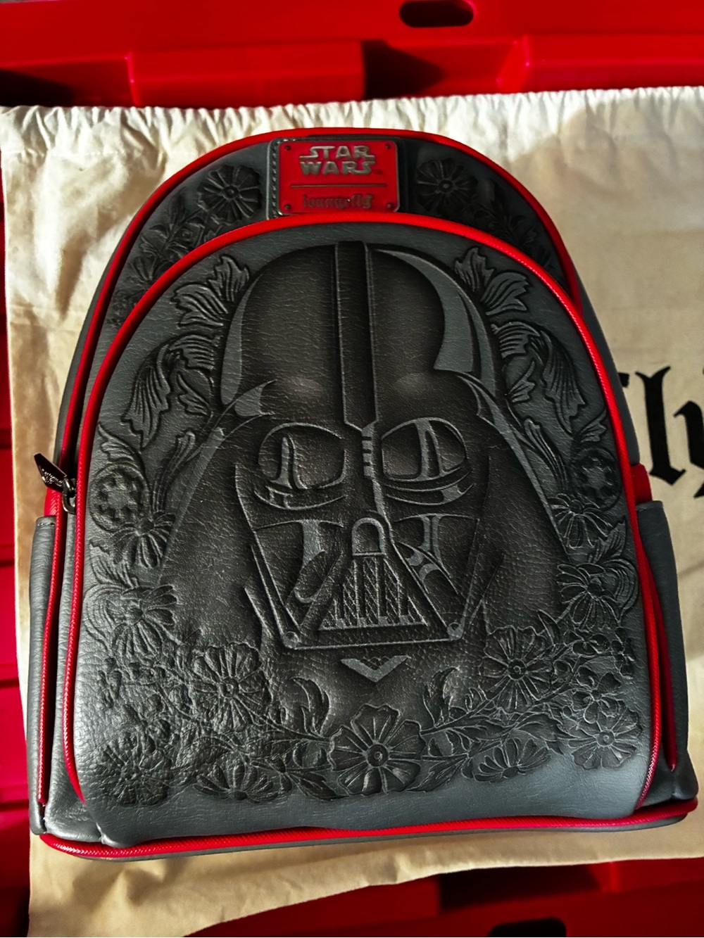 Loungefly Star Wars Embossed Darth Vader Mini Backpack - Black/Red